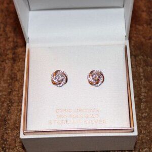 Primrose Cubic Zirconia 18KT Gold with Sterling Silver Earrings - New in Box